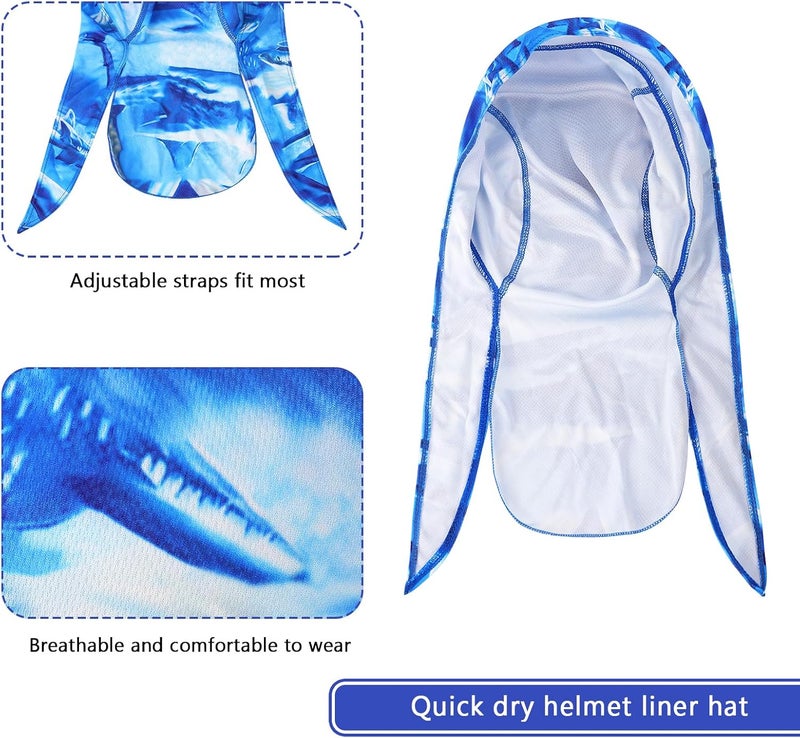 DOCILA 4 Pcs Do Rags Skull Caps for Men Fashion Sweat Wicking Helmet Liner Beanie Breathable Motorcycle Cycling Sports Cap - Image 5